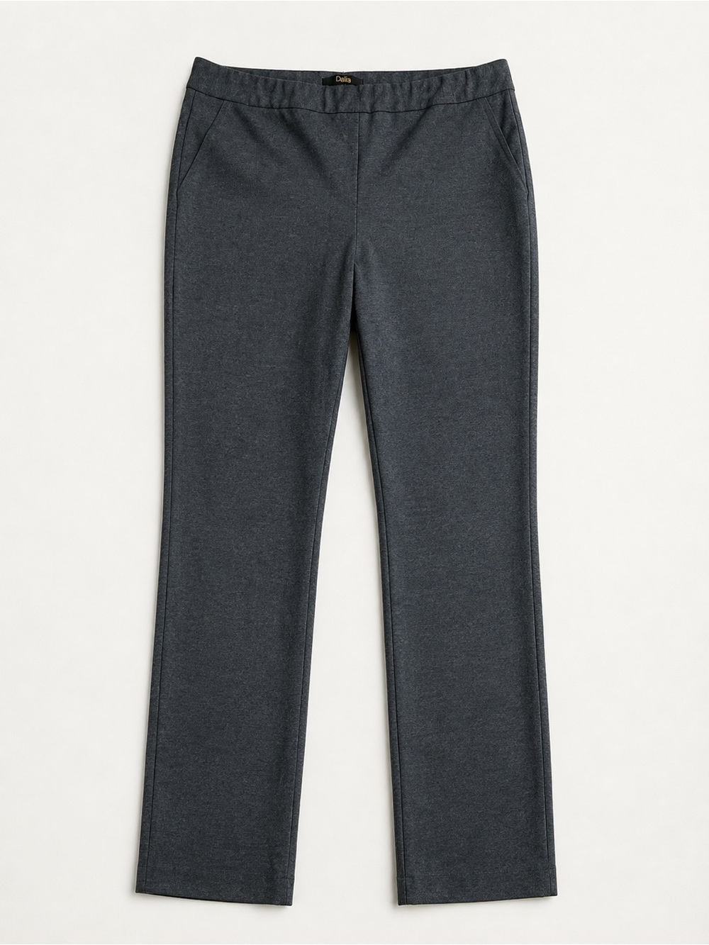 Dalia Women’s Charcoal Grey Stretch Pull-On Straight Leg Dress Pants Size L